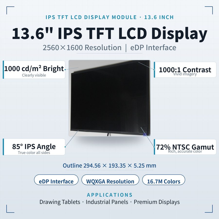 13.6" WQXGA IPS Display Module — YC136BE30C-A54